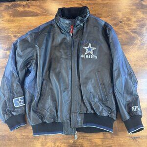 Cowboys Blue/Black Genuine Leather Inner Pockets Jacket L